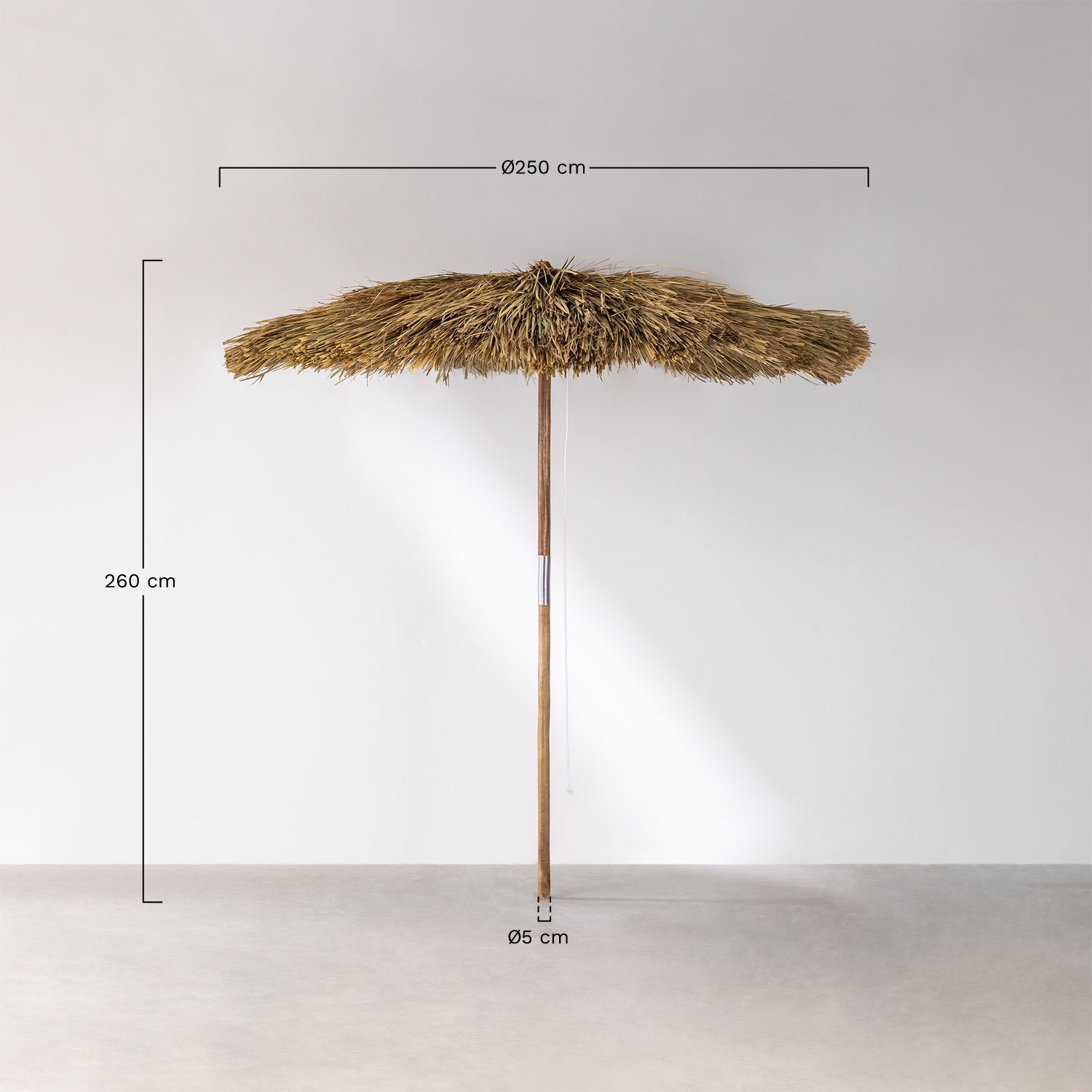Sombrilla Ø250 cm en madera de teca Anakena               , medidas