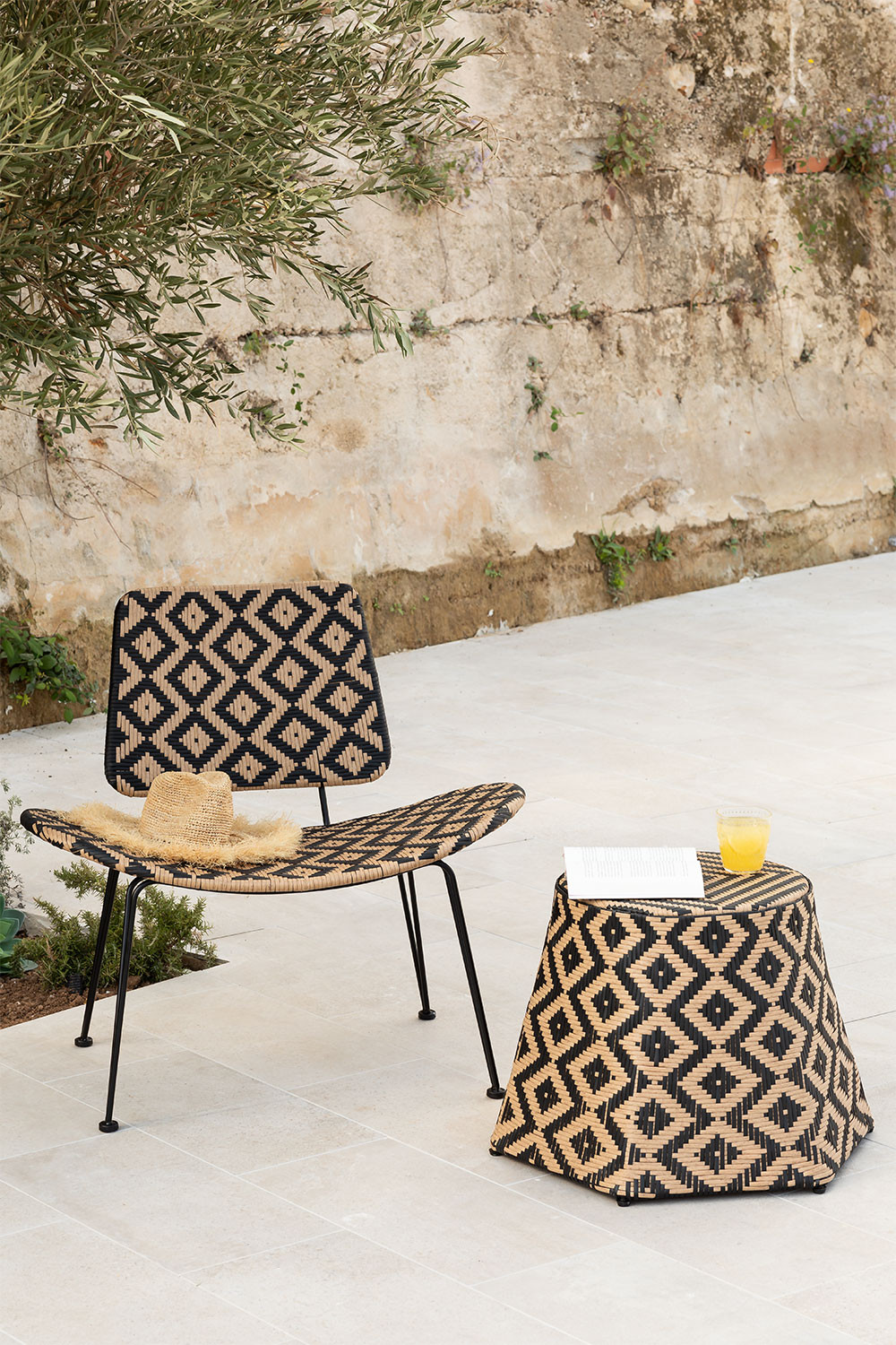 Mesa Auxiliar de Jardín en Mimbre Sintético Corvik - SKLUM