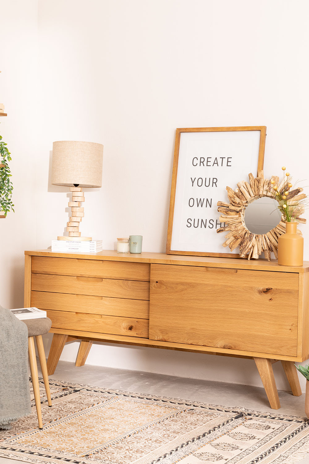 Espejo de Pared Redondo en Madera (Ø50 cm) Laki - SKLUM