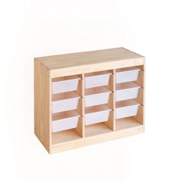 Módulo De Almacenaje En Madera De Pino Nopik Kids 9 Cajones - Sklum