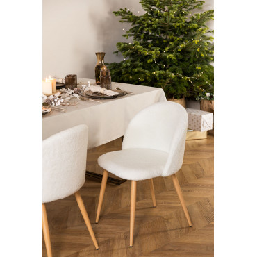 Silla de Comedor Tapizada en Tela Kana - SKLUM