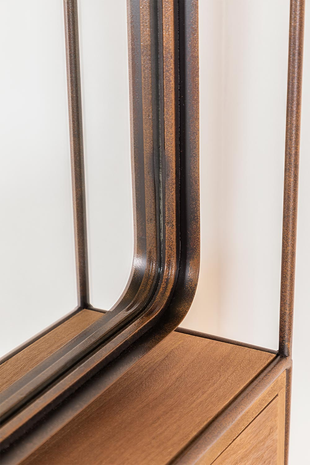 Espejo de Pared Rectangular con Cajón en Madera y Metal (99x50 cm) Oyan