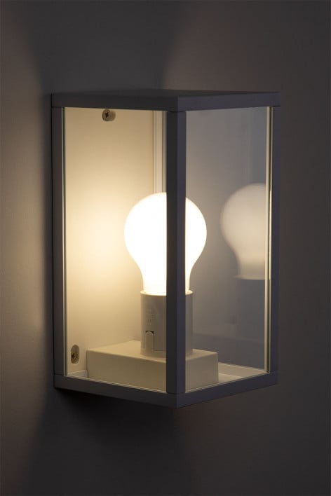 Aplique de pared para exterior en aluminio y cristal Delha