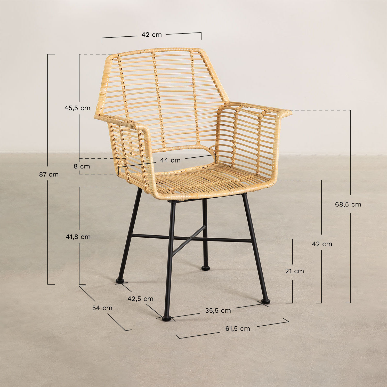 Silla de Comedor en Ratán Natural Mimbar Design - SKLUM