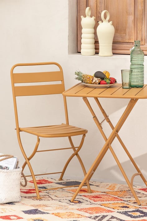 Silla de jardín plegable en acero Janti - Mostaza