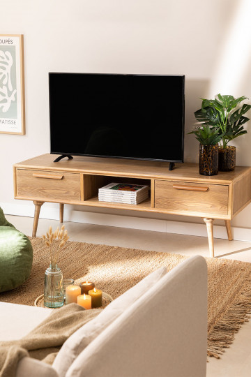Mueble TV en Ratán y Madera Reyna - SKLUM