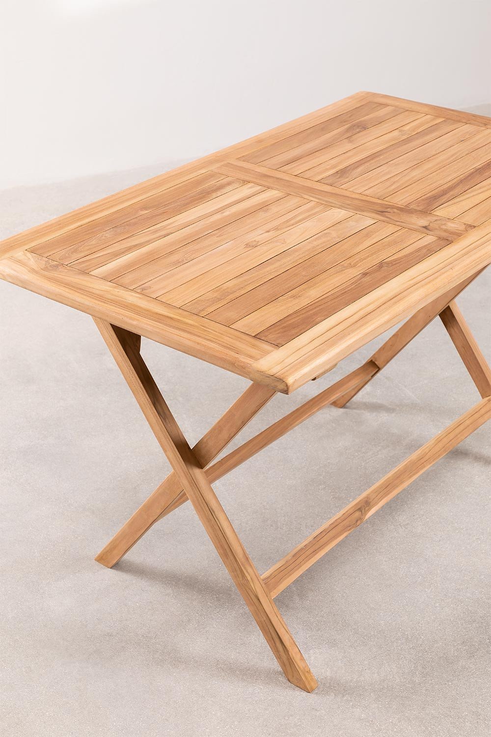 Set de Jardín Plegable de Mesa y 4 Sillas en Madera de Teca Pira - SKLUM