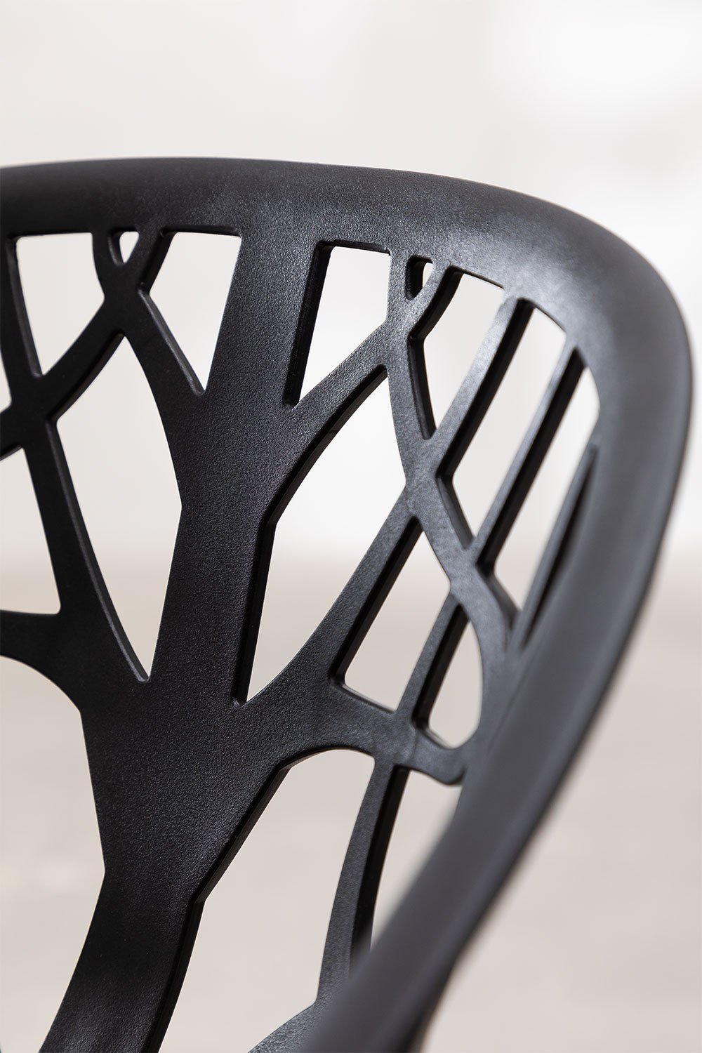 Taburete alto de jardín 65 cm en polipropileno negro Ores, imagen de galería 5