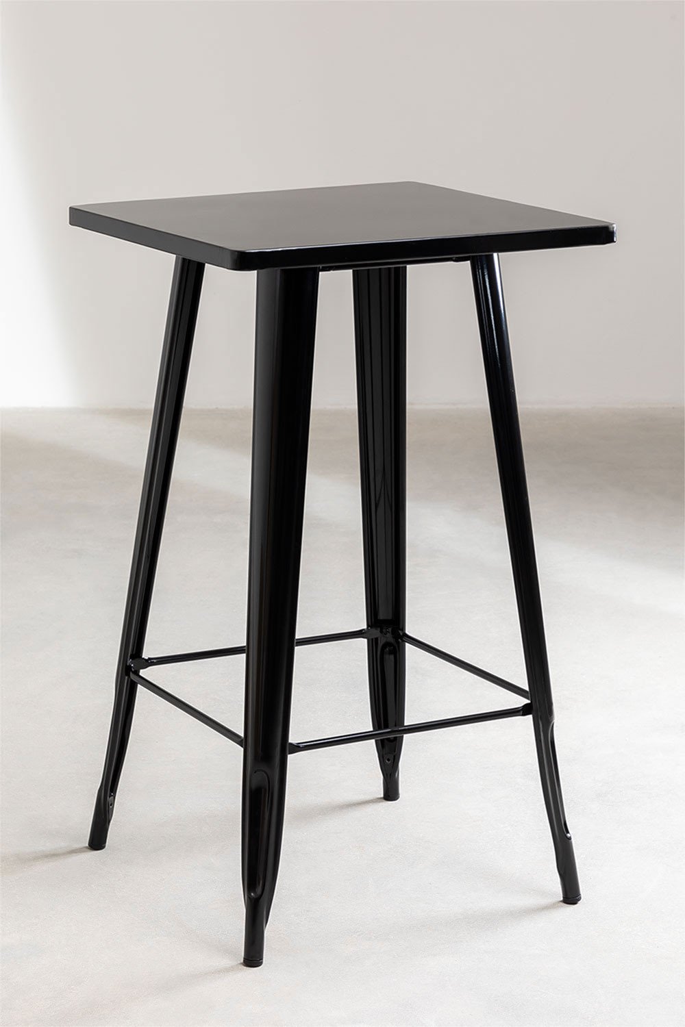 Conjunto industrial 4 taburetes tolix mesa bar 60 x 60 cm madera