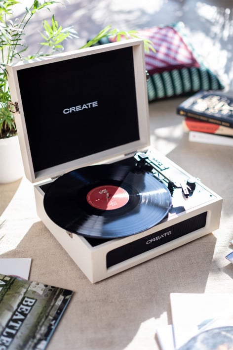 CREATE - RECORD PLAYER - Tocadiscos Retro con Bluetooth, USB, SD, MicroSD y Mp3 record/player