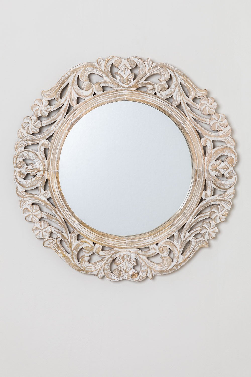 Espejo de Pared Redondo en Madera Reciclada (Ø100 cm) Rand - SKLUM