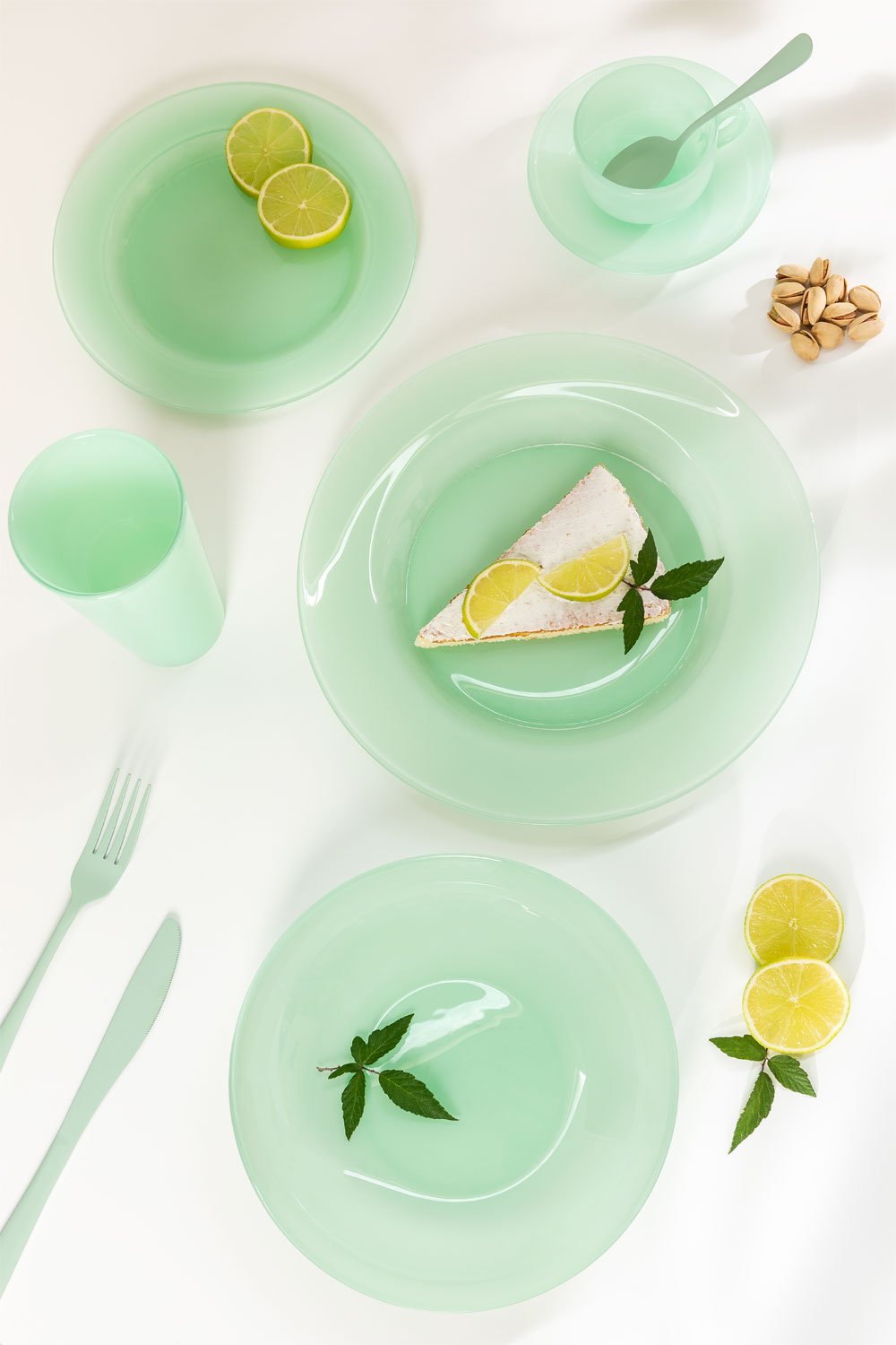 Pack de 4 tazas de café 15 cl con plato de vidrio Ainara, imagen de galería 5