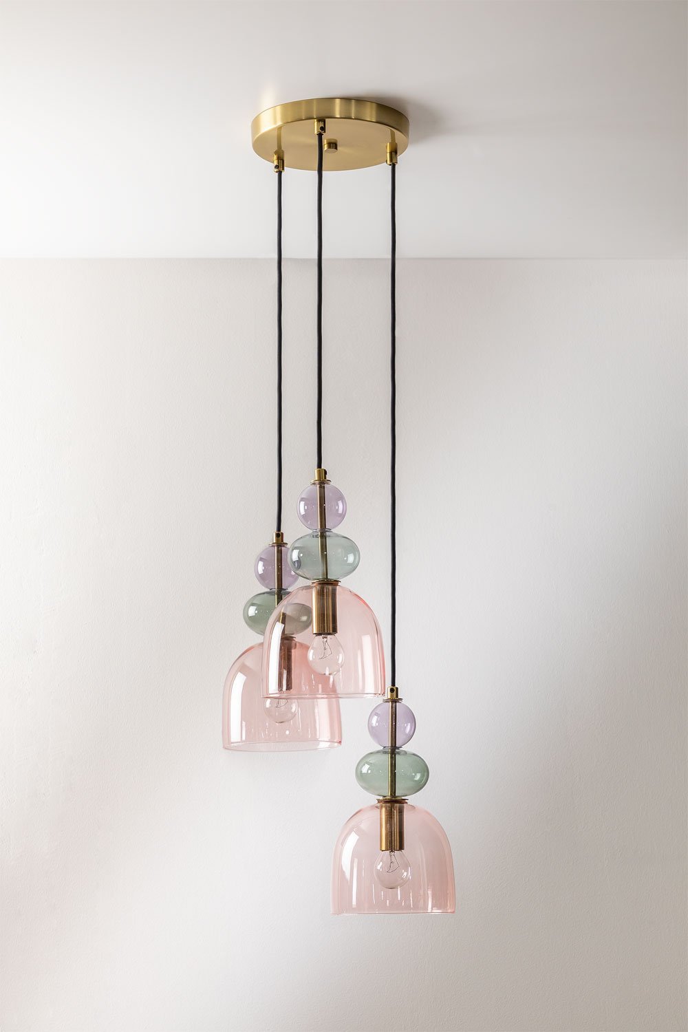 Lámpara de Techo en Cristal con 3 Puntos de Luz Bezany Colors , imagen de galería 1