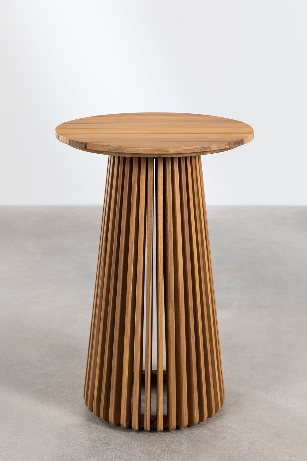 Mesa alta de jardín redonda Ø70 cm en madera de acacia Mura    , imagen de galería 2