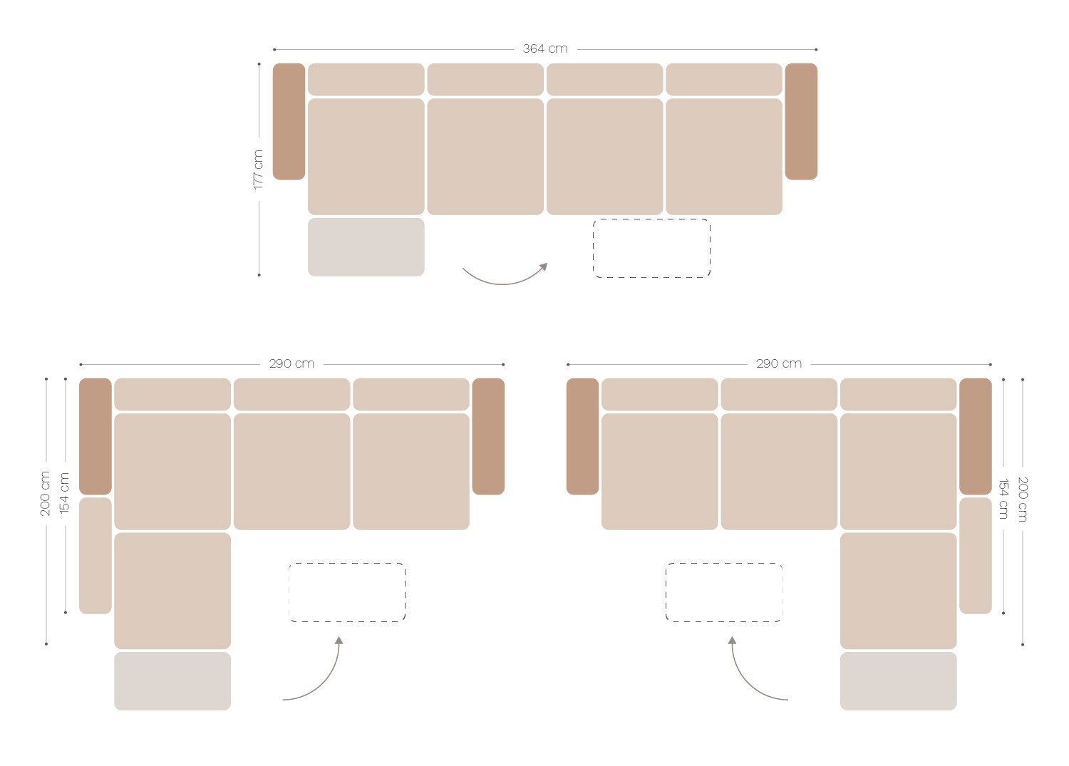 Sofá Modular Chaise Longue de 4 Piezas con 1 Reposabrazos Robert - SKLUM