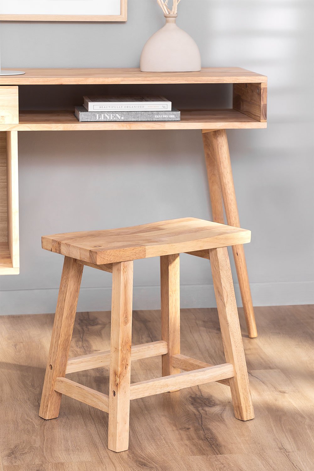 Pack de 2 Taburetes Bajos en Madera Arlan SKLUM