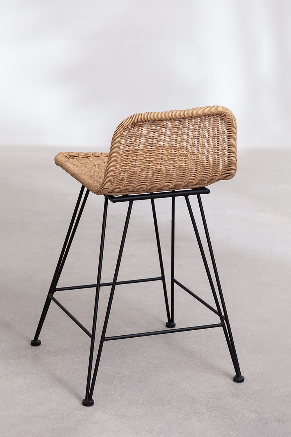 Pack de 2 taburetes altos de jardín 60 cm en mimbre Sunset Vali, imagen de galer&iacute;a 3