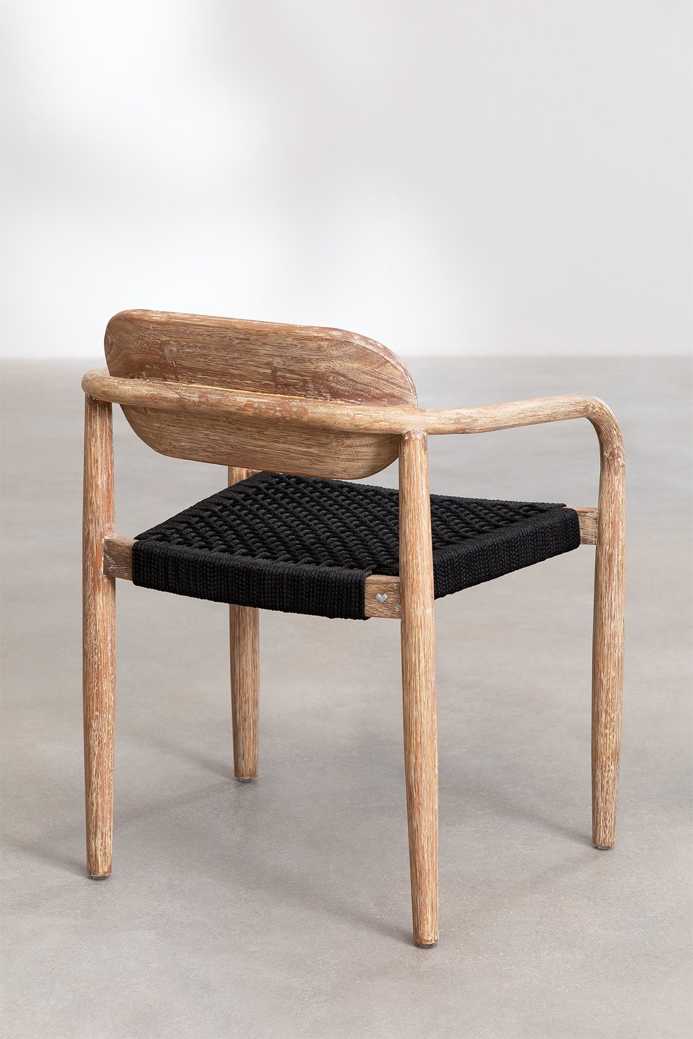 Set de Mesa Redonda (Ø100 cm) y 4 Sillas de Comedor con Reposabrazos en Madera Naele, imagen de galería 8