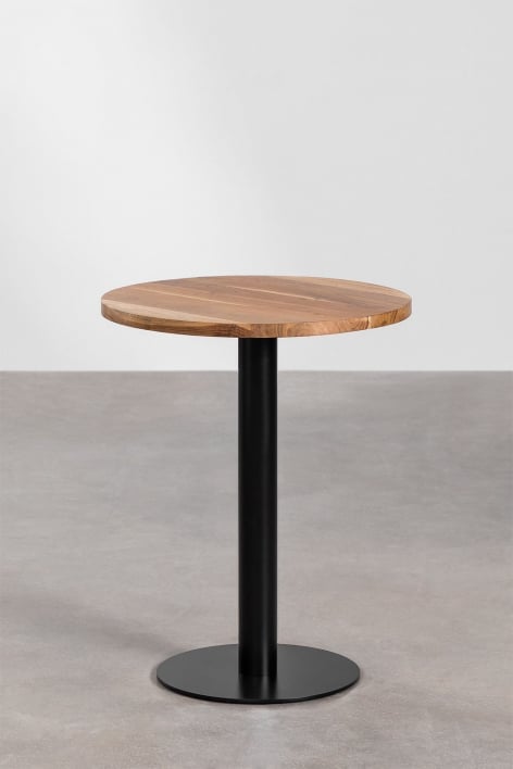  Mesa de centro redonda negra para sala de estar y espacios  pequeños, mesa de café con acento de madera de 31 pulgadas, mesa de centro  moderna : Hogar y Cocina