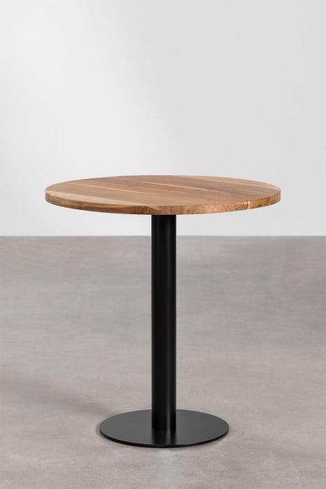 Mesa Bar Redonda en Madera de Acacia Macchiato - Ø70 cm