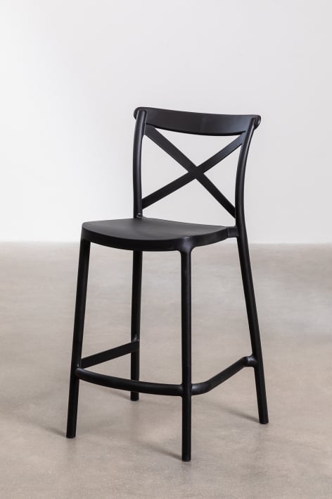 Taburete alto de jardín 65 cm apilable en polipropileno negro Otax - Negro