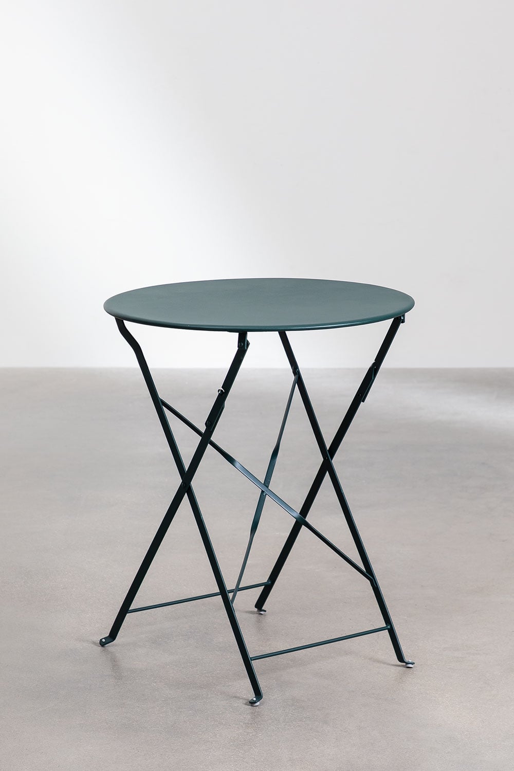Set de mesa de jardín redonda Ø60 cm en acero y 2 sillas de jardín plegables Sergey           , imagen de galer&iacute;a 3