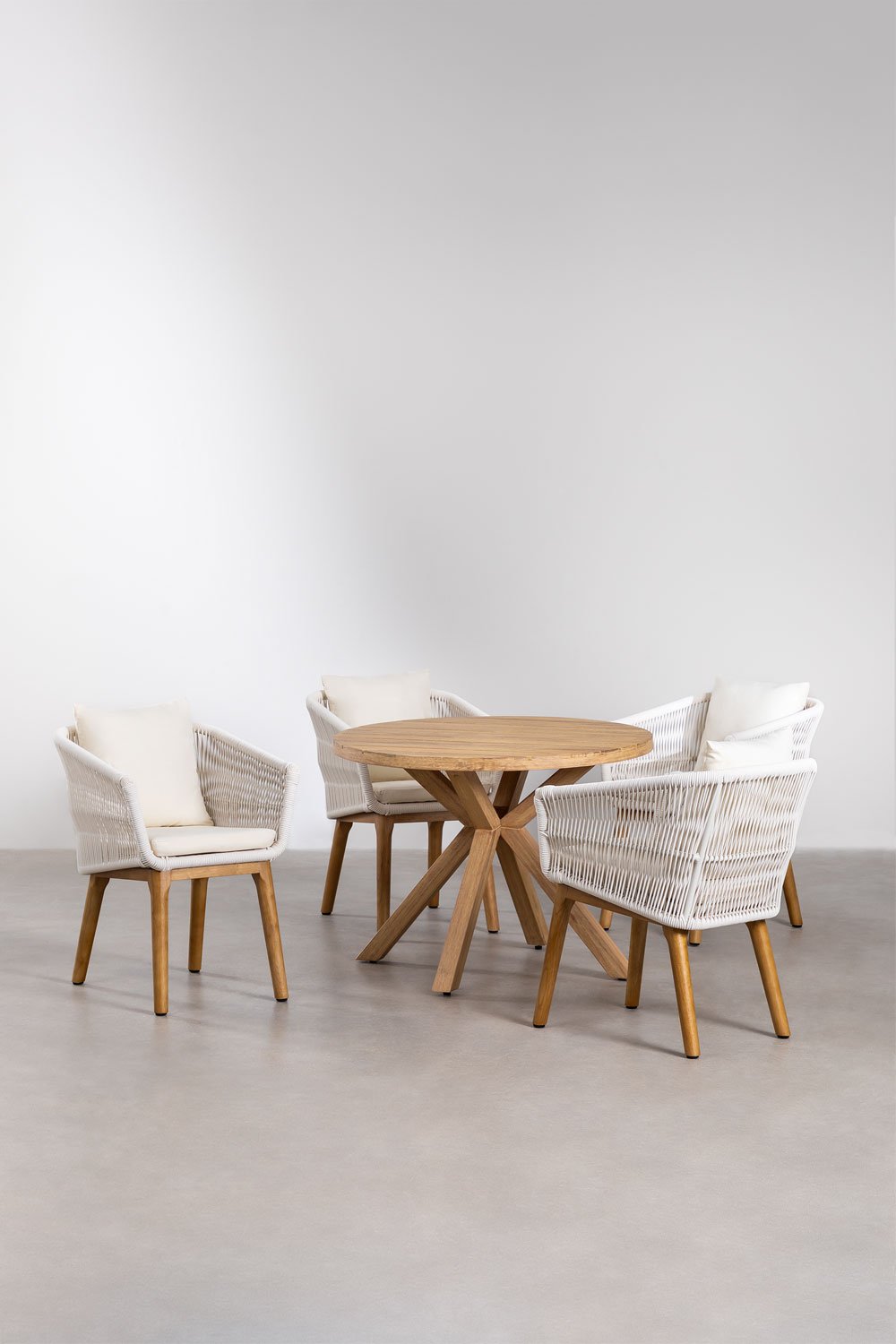 Set de Mesa Redonda en Madera (Ø100 cm) Naele y 4 Sillas de Comedor Barker , imagen de galería 1