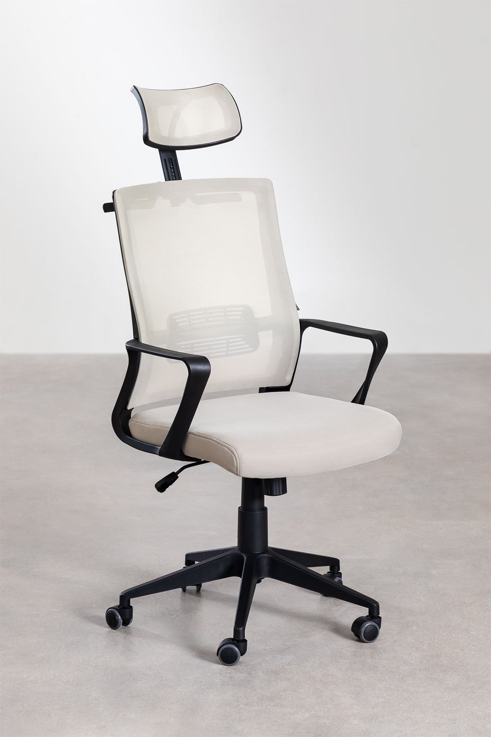 Silla de Oficina con Ruedas y Reposacabezas Teill Black     , imagen de galería 2