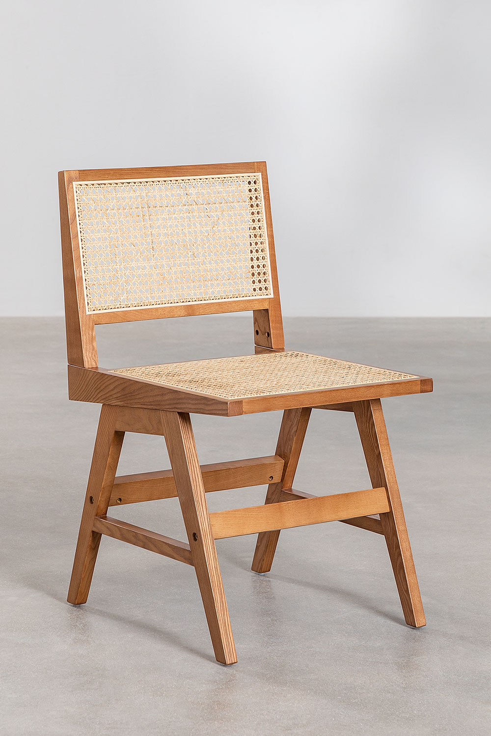 Silla De Comedor En Madera De Fresno Y Ratán Lali - SKLUM