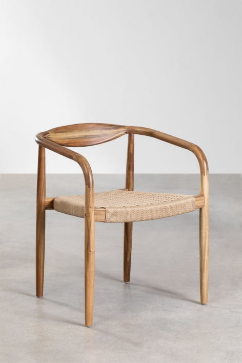 Pack de 4 sillas de comedor en madera de acacia Mallory