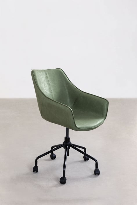Silla de escritorio en polipiel Lucy - Verde Caqui