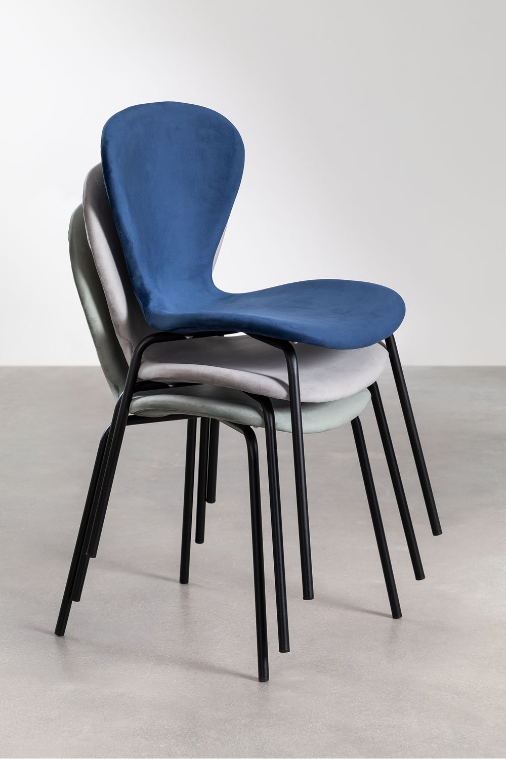 Pack de 2 Sillas de Comedor Apilables en Terciopelo Uit , imagen de galería 8