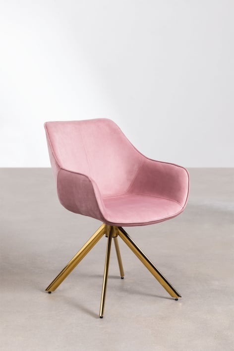 Silla de comedor en terciopelo Lucy - Rosa