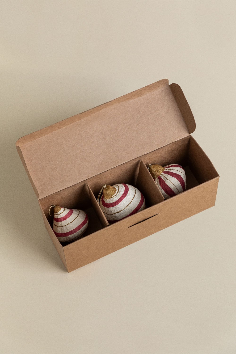 Set de 3 adornos artesanales de Navidad en papel maché Grisen, imagen de galería 6