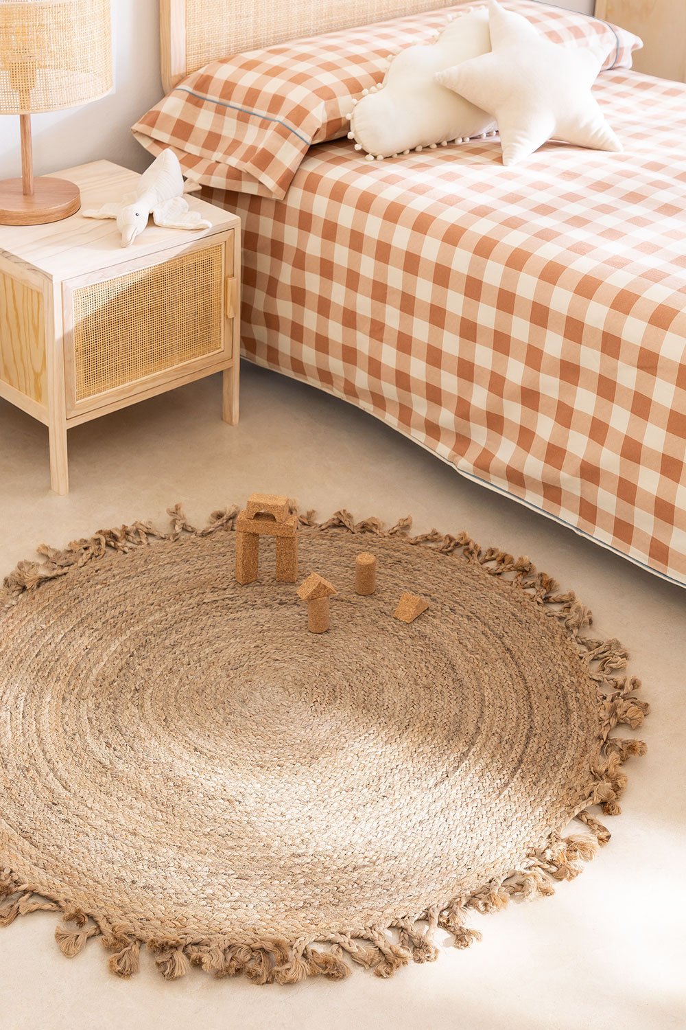 Alfombra en Yute Natural Redonda Ondes , imagen de galería 4