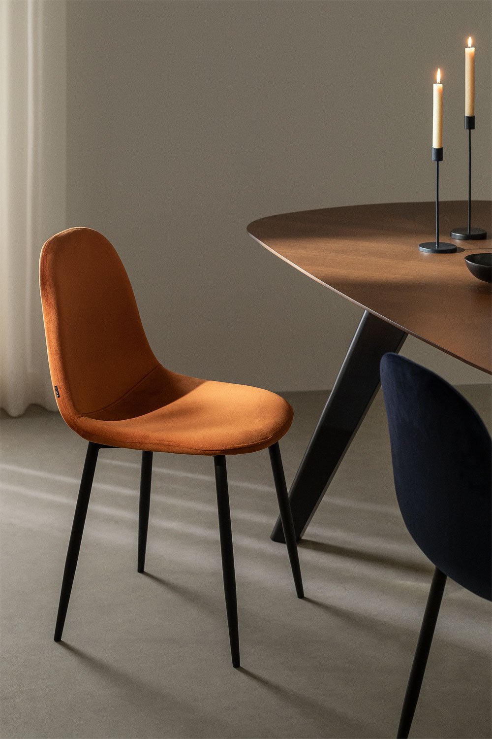 Pack de 4 sillas de comedor en terciopelo Glamm    , imagen de galería 1