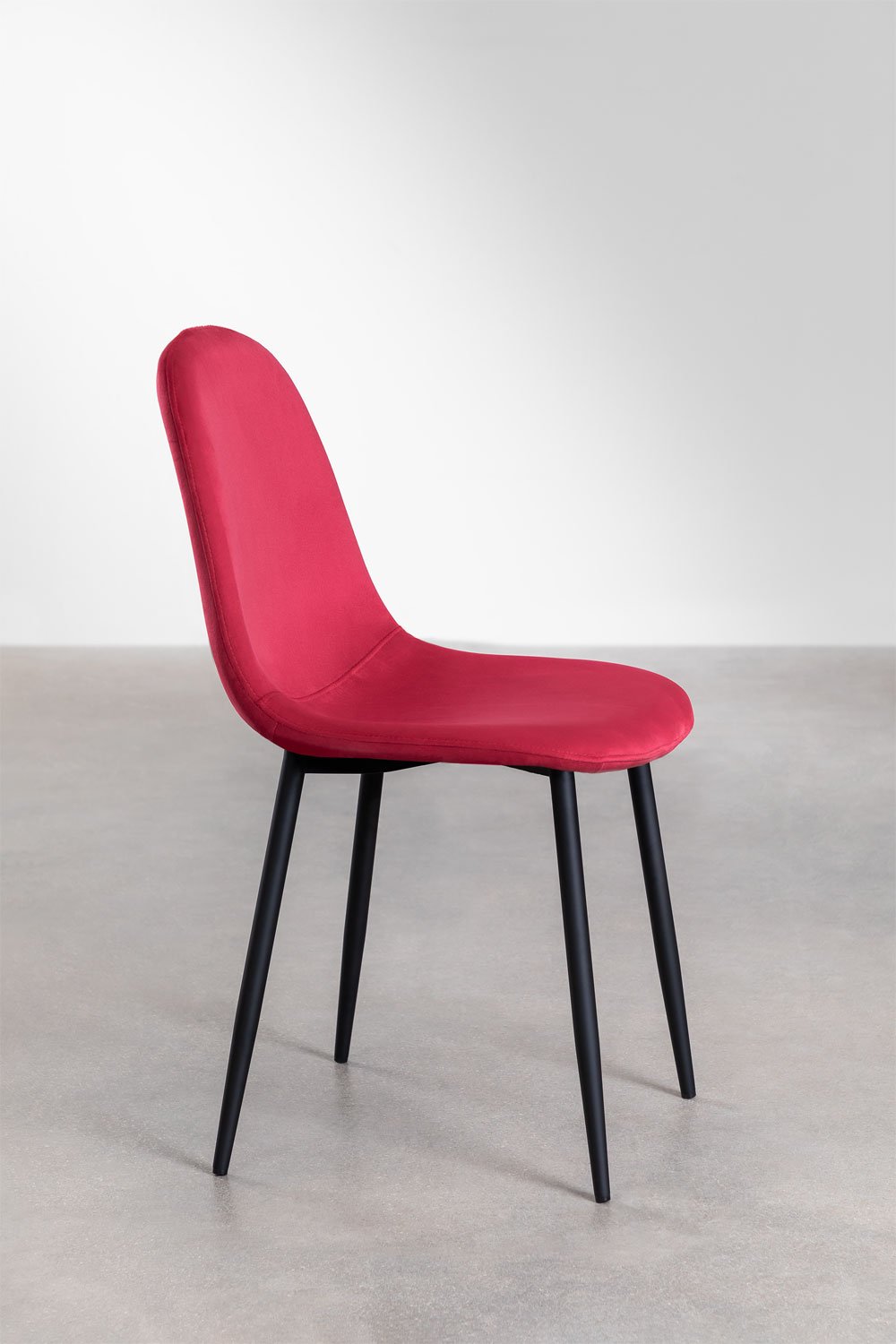 Set 2 sillas terciopelo rosa con patas madera 52x63x100 asiento: 48 Mod.  84136