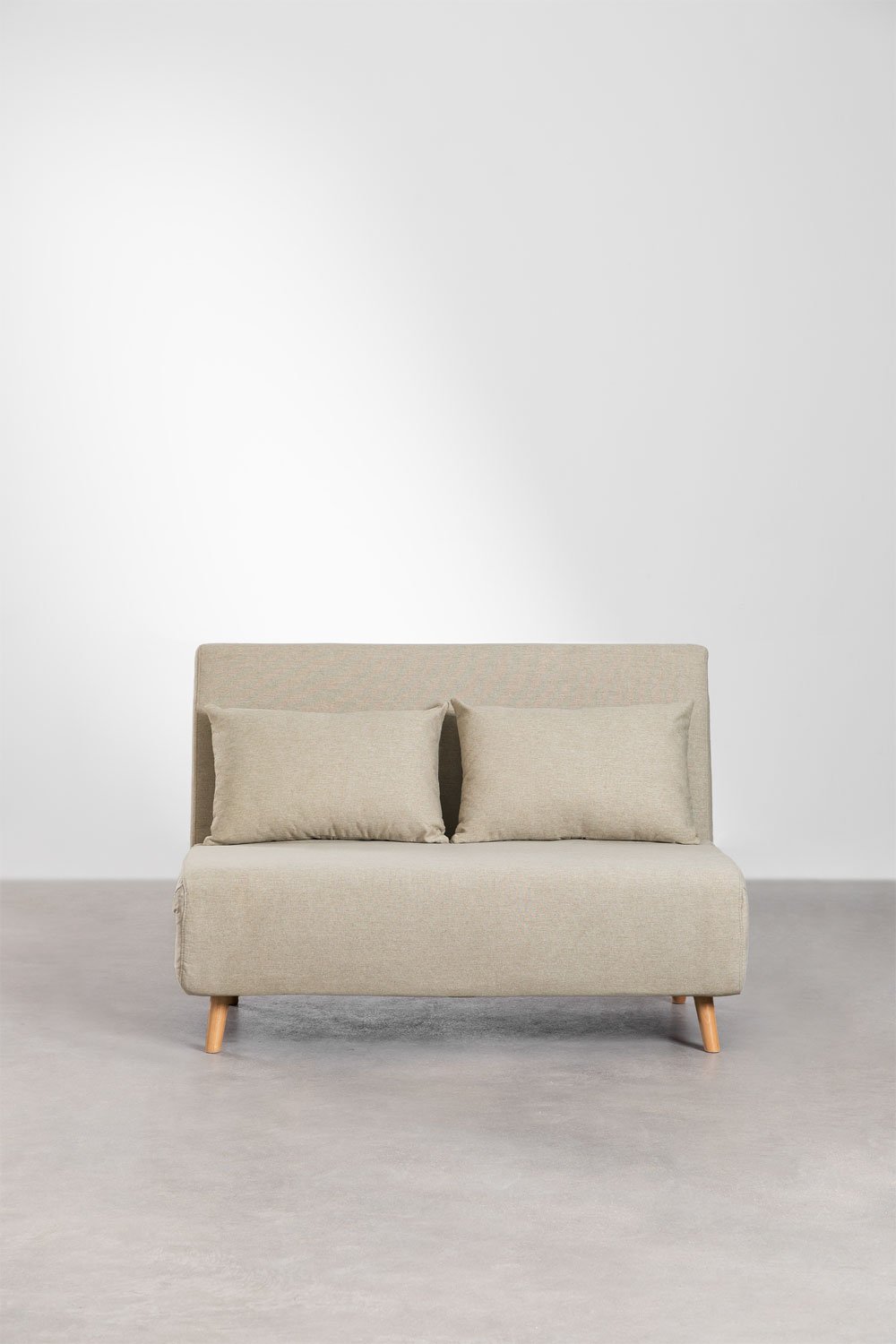 sofá natural beige o gris dos plazas pequeño diseño exclusivo