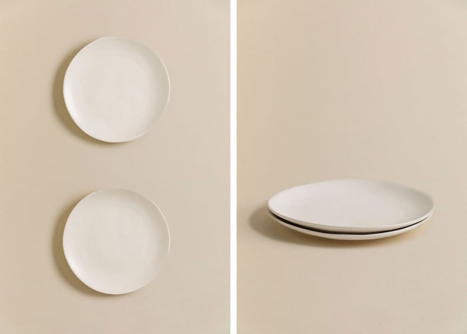 Pack de 2 platos de postre en gres Belvere