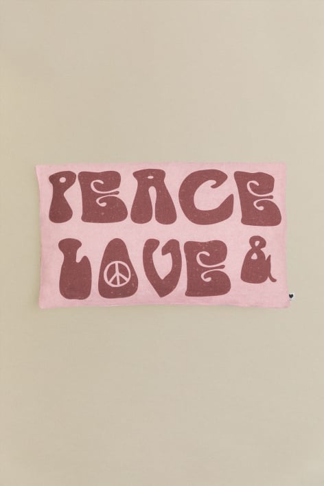 Funda Rectangular en Algodón (30x50 cm) Peace & Love