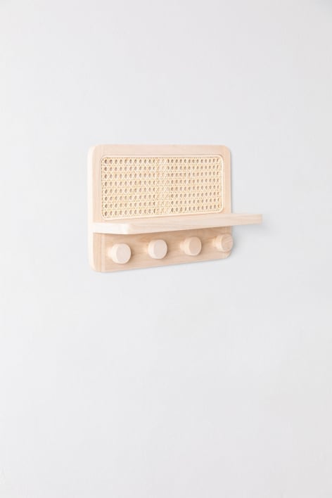 Perchero de Pared con Estante en Ratán Riley