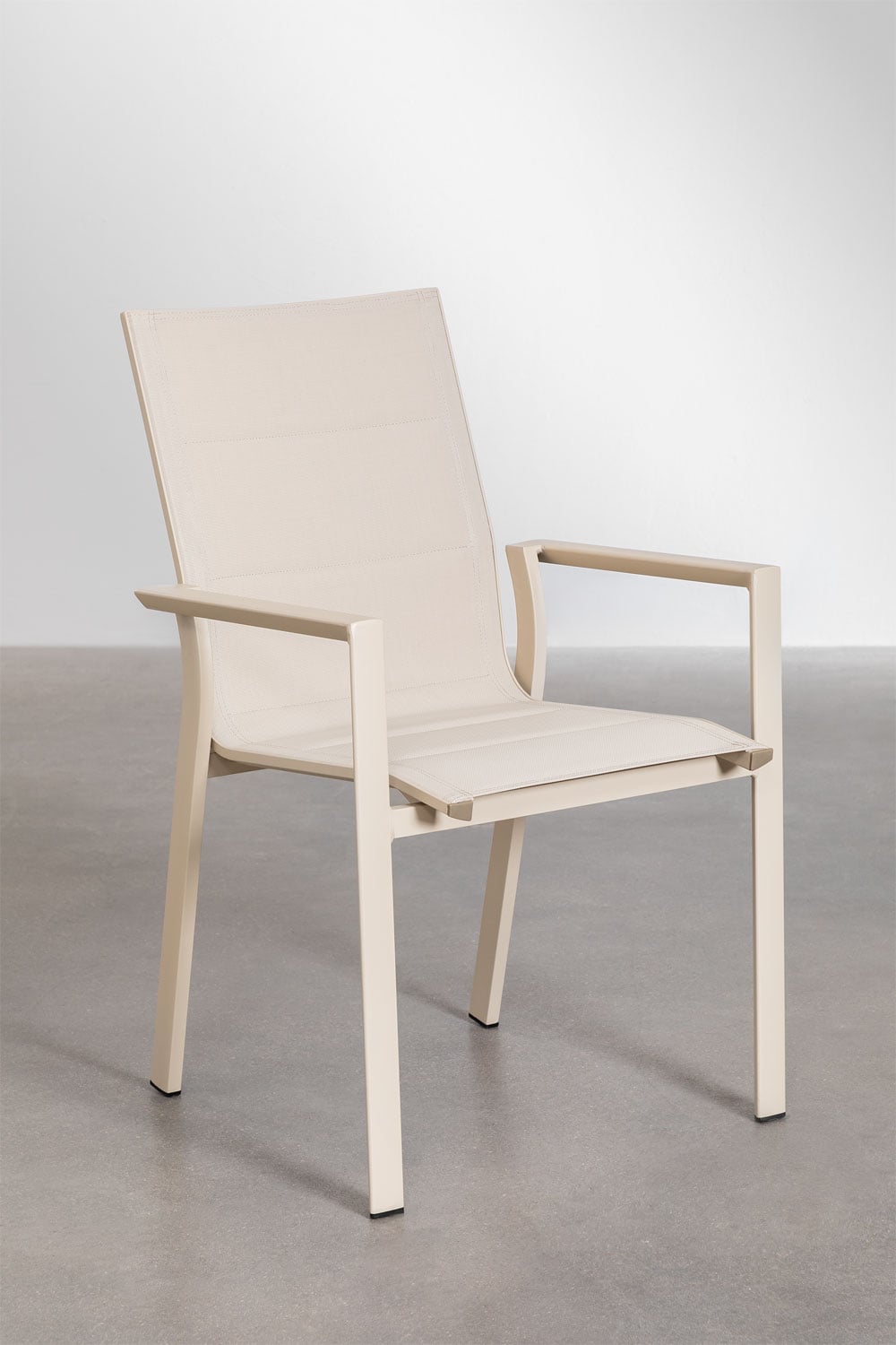 Pack de 4 sillas de jardín apilables con reposabrazos en aluminio Karena     , imagen de galer&iacute;a 3