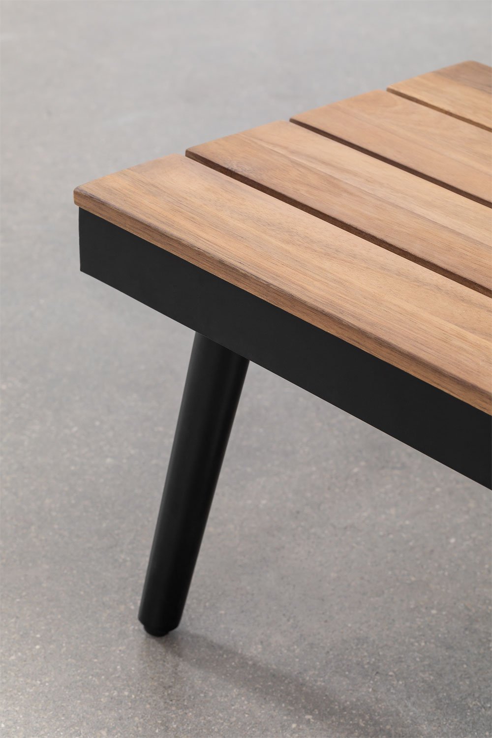 Conjunto de jardín en con sofá esquinero de 4 plazas y mesa de centro en aluminio y madera de acacia Kalen, imagen de galería 11