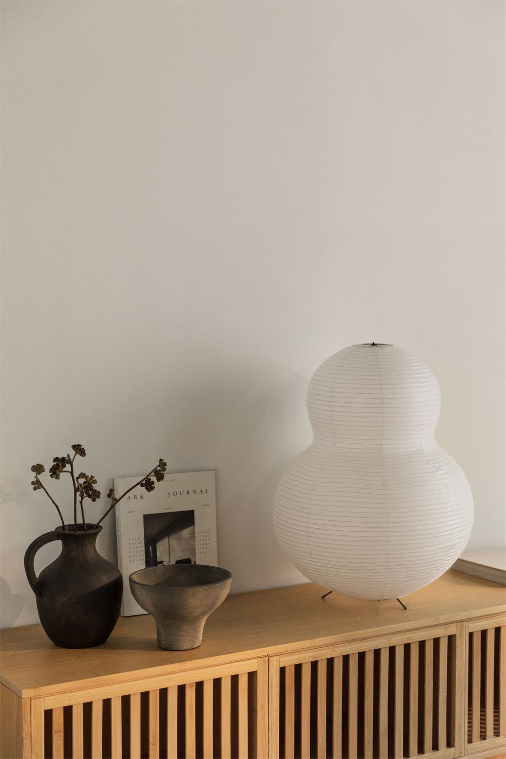 Lámpara de Pie en Papel de Arroz (↑63 cm) Marlier    , imagen de galería 1