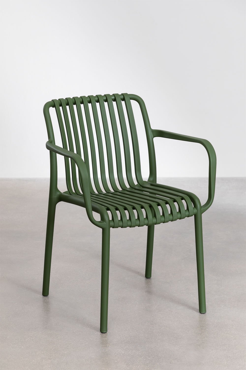 Pack de 2 sillas de comedor con reposabrazos en polipropileno Wendell, imagen de galería 1