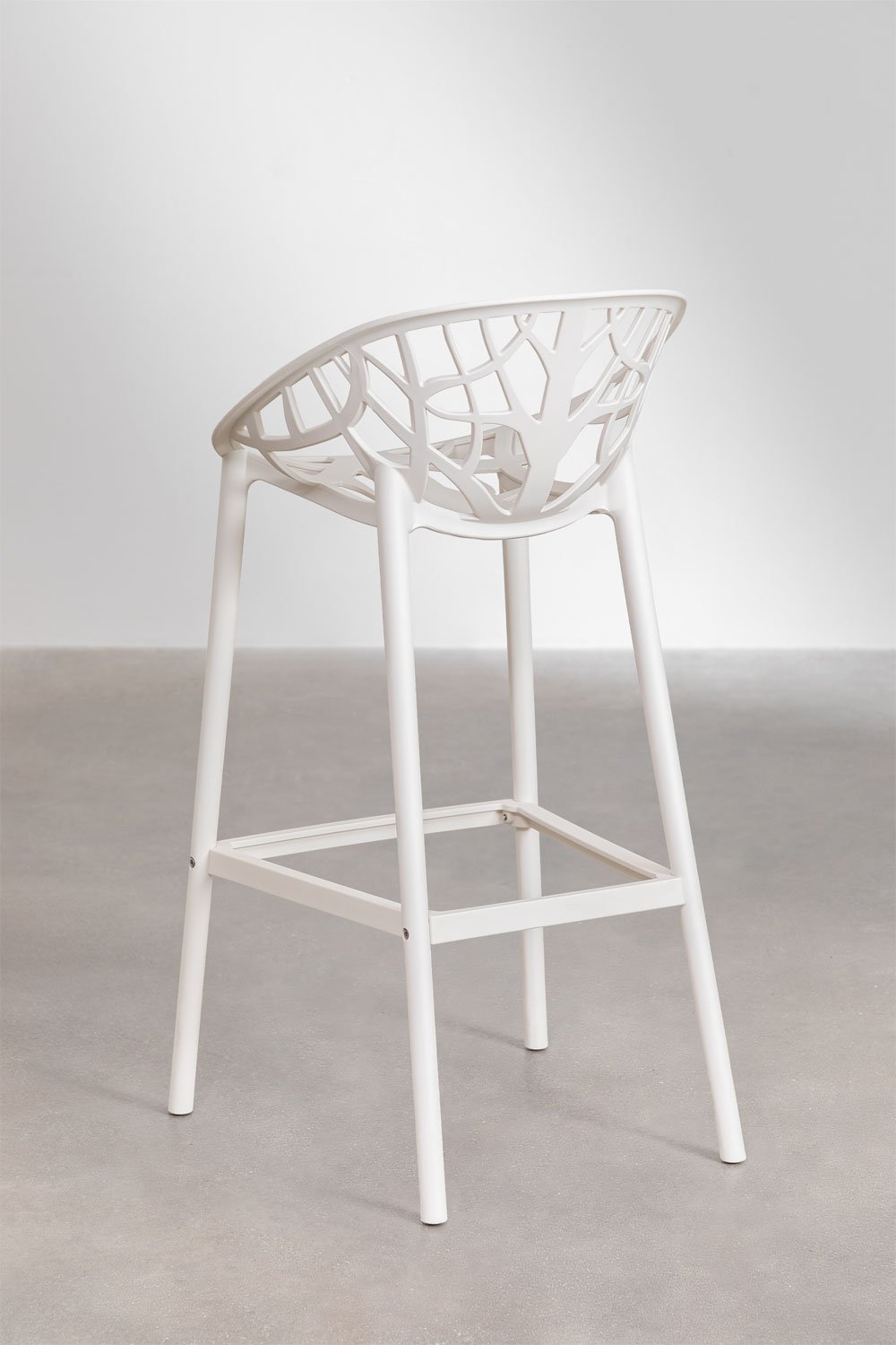 Taburete alto de jardín 75 cm en polipropileno blanco gardenia Ores, imagen de galería 5