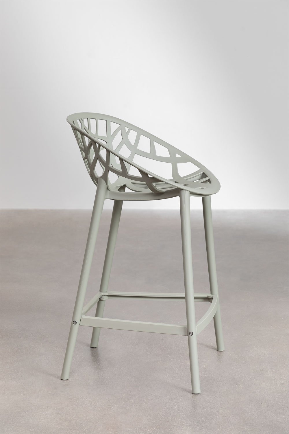 Pack de 4 taburetes altos 65 cm en polipropileno verde caqui Ores, imagen de galería 2
