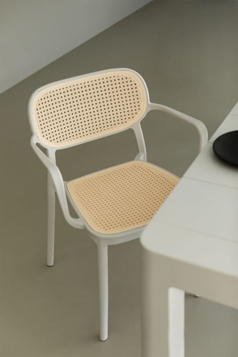 Silla de Comedor Apilable con Reposabrazos Omara