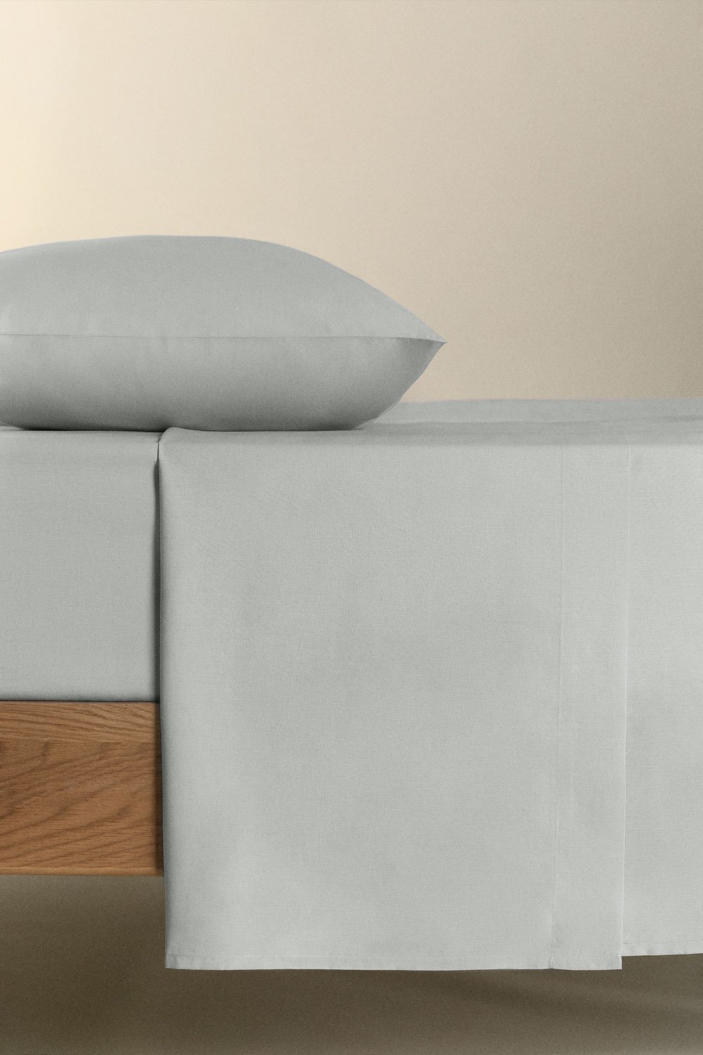 Sábana encimera en algodón percal de 180 hilos para cama de 90 cm Agassi, imagen de galería 5