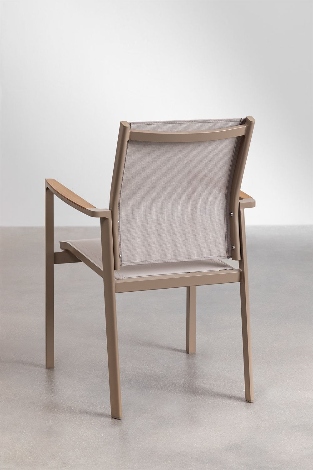 Pack de 2 sillas de jardín apilables con reposabrazos en aluminio Elvira, imagen de galer&iacute;a 4